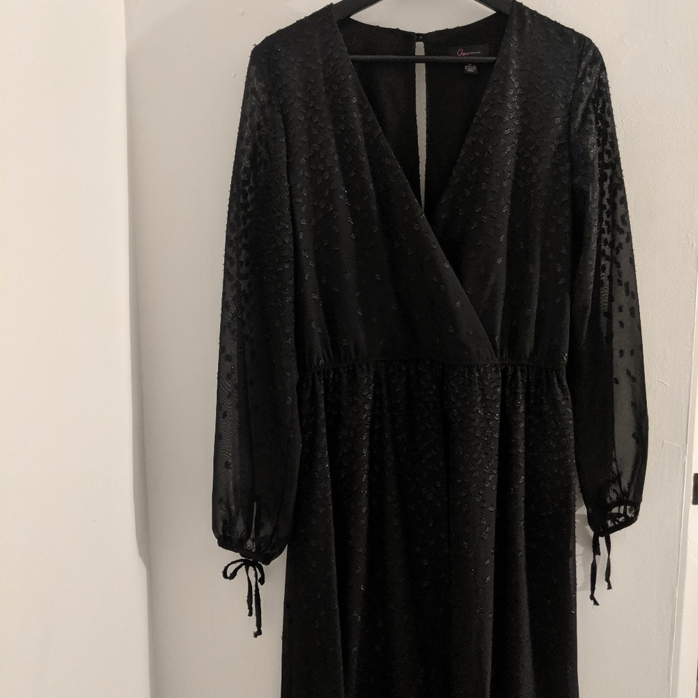 ⚡SALE!Long sleeve black sheer dress